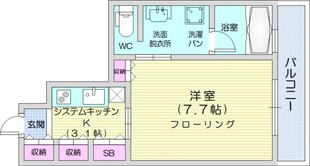 ラフィネタワー札幌南3条の物件間取画像